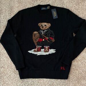 Women’s Polo by Ralph Lauren Sweater with Bear Design Cotton/Cashmere Blend